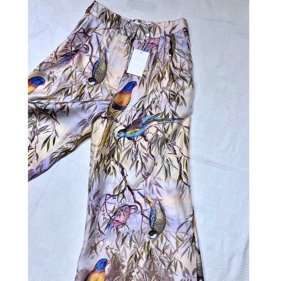 Zimmermann Wide Leg Patterned Trousers Candescent Wide Leg Pant - Parakeets - Picture 4 of 11
